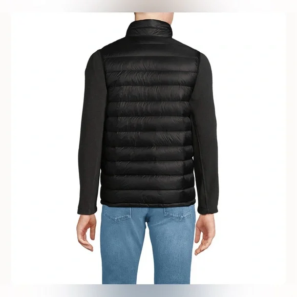 Lands' End Men's Black Puffer Vest - Picture 2 of 9